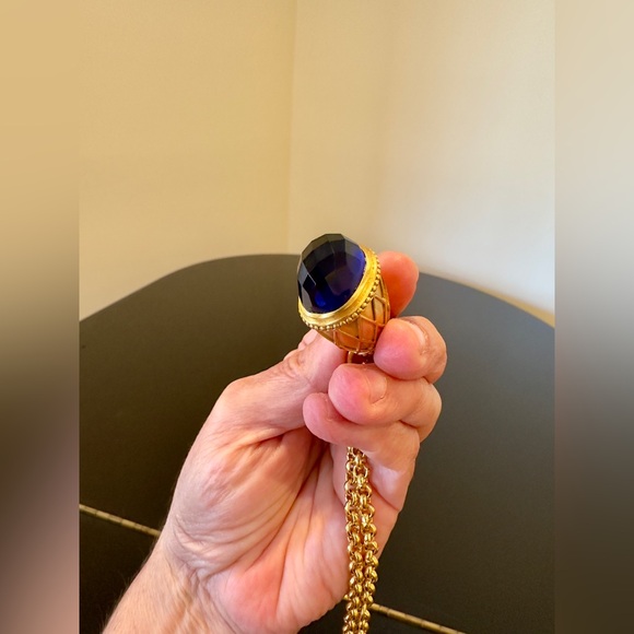 NWT Authentic Rare Luxury Minimalist Julie Vos Sapphire Blue Statement Necklace - Picture 9 of 17